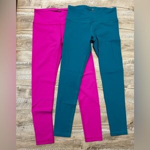 90 Degree By Reflex Teal and Pink Legging bundle